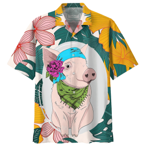 Pig Hawaiian Shirt Clothing Navy For Men Women- For men and women - Fanshubus