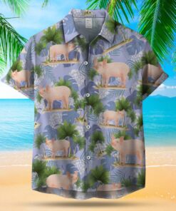 PIG TROPICAL ISLAND HAWAIIAN SHIRT .