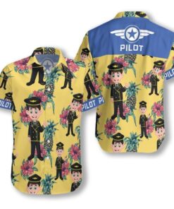 Pilot  Seamless Pattern  Hawaiian Shirt