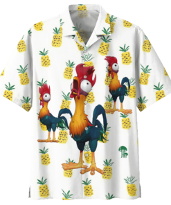 Pineapple Rooster Chicken Hawaiian Shirt For Men Women- For men and women - Fanshubus