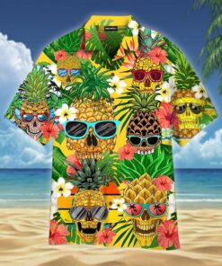 Pineapple Skull Tropical Hawaiian Shirt- For men and women - Fanshubus