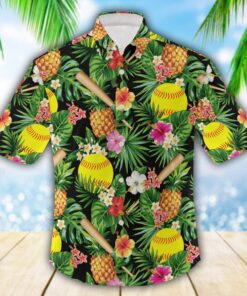 Pineapple Softball Hawaiian Shirt .