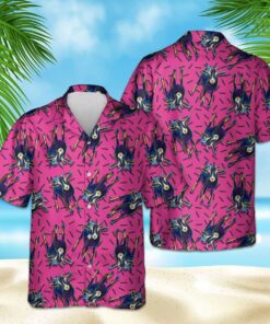 PINK GOAT PATTERN HAWAIIAN SHIRT .