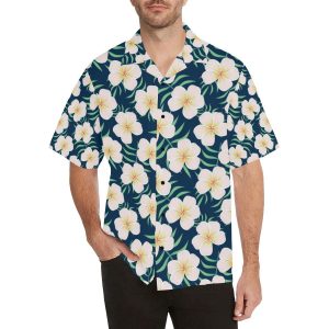 Pink Plumeria Pattern Print Design PM6 Hawaiian Shirt- For men and women - Fanshubus
