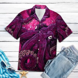 Pinky Octopus Pink Unique Design Hawaiian Shirt For Men Women- For men and women - Fanshubus