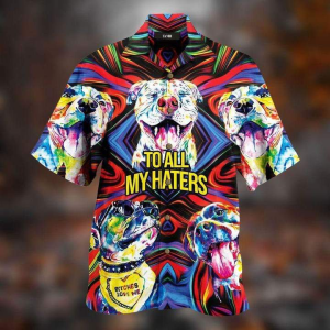 Pitbull -To All Haters 3D Hawaiian Shirt | For Men &amp; Women | Adult |- For men and women - Fanshubus