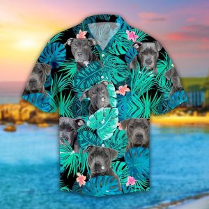 Pitbull Hibiscus Tropical Hawaiian Shirt For Men Women- For men and women - Fanshubus