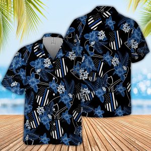 Police Seamless Pattern Hawaiian Shirt - For men and women - Fanshubus