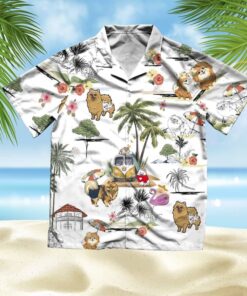 Pomeranian Hawaiian Shirt Hawaii Beach Retro - Fanshubus