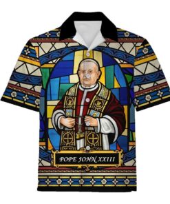 Pope John  Stained Glass Hawaiian Shirt