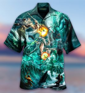Poseidon The God of Seas Hawaiian Shirt | For Men &amp; Women | Adult |- For men and women - Fanshubus