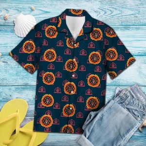 Proudly Firefighter Pattern Tropical Hawaiian Shirt- For men and women - Fanshubus