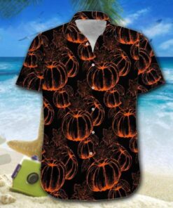 Pumpkin Black For Halloween Hawaiian Shirt- For men and women - Fanshubus