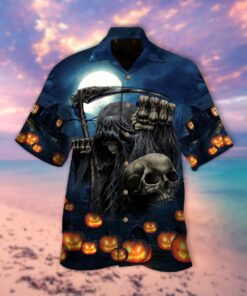 Pumpkin Village Halloween Hawaiian Shirt- For men and women - Fanshubus