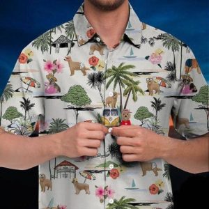 Pyrenean Shepherd Hawaiian Shirt Hawaii Beach Retro .