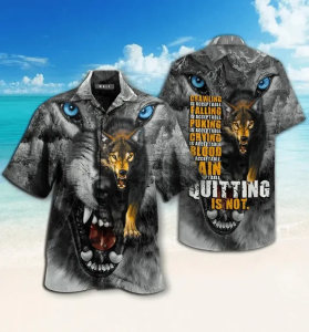 Quitting Is Not Wolf Hawaiian Shirt Halloween Scary Night For Men Women- For men and women - Fanshubus