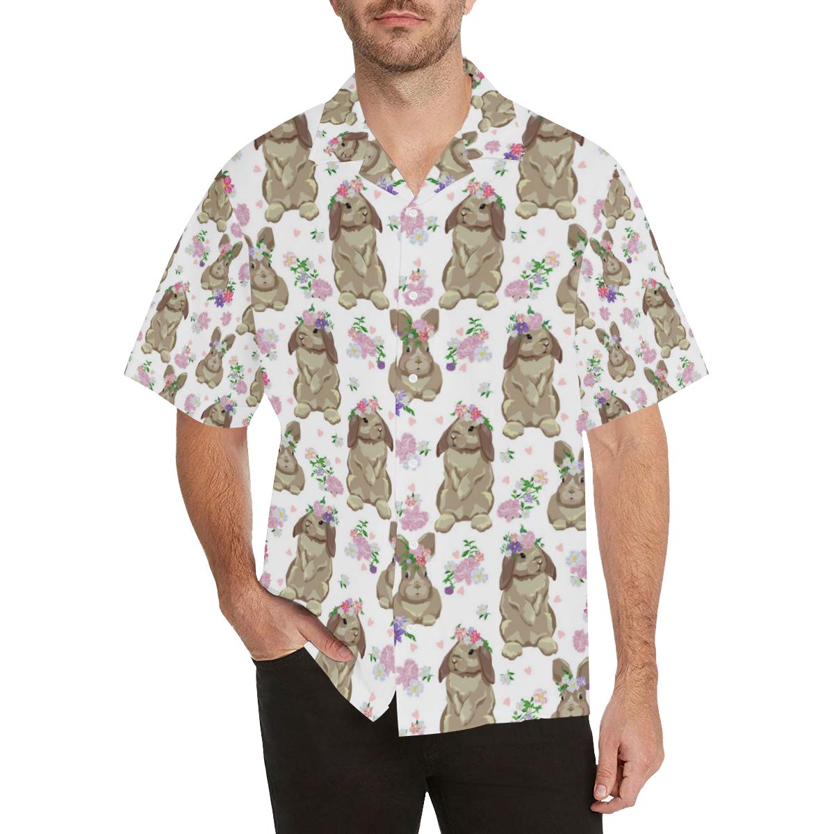 rabbit_pattern_mens_all_over_print_hawaiian_shirt_6136.jpg