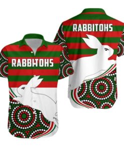 Rabbitohs Indigenous Rugby Hawaiian Shirt Rabbit Jumping Th5 .