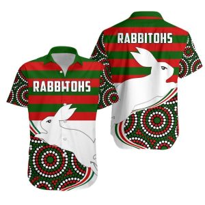 Rabbitohs Indigenous Rugby Hawaiian Shirt Rabbit Jumping Th5 .