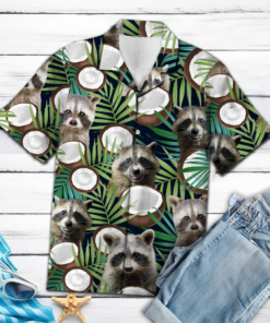 Raccoon Hawaiian Shirt For Men Women- For men and women - Fanshubus