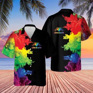 Rainbow Love Is Love Lgbt Hawaiian Shirt For Men Women- For men and women - Fanshubus