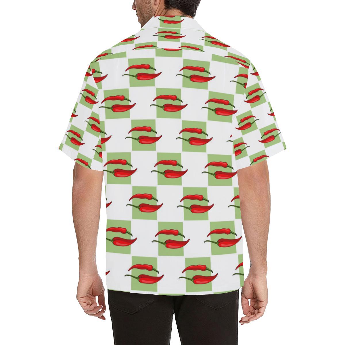 red_chili_pattern_green_white_background_mens_all_over_print_hawaiian_shirt_3116.jpg