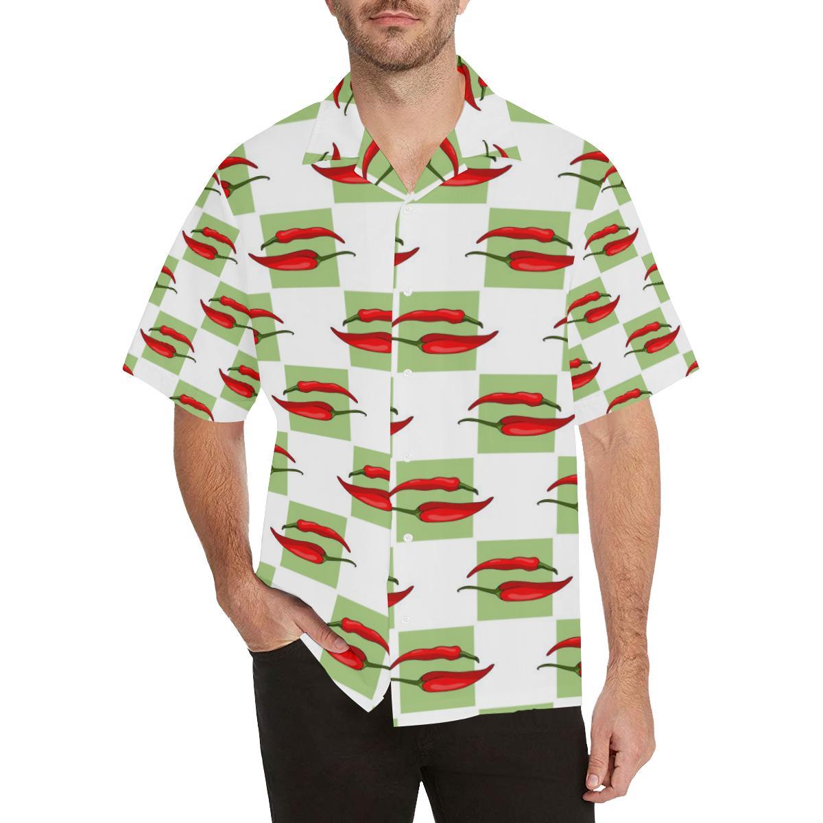 red_chili_pattern_green_white_background_mens_all_over_print_hawaiian_shirt_6699.jpg