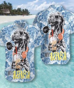 Refreshing With Boba Dinosaur Hawaiian Shirt | For Men &amp; Women | Adult |- For men and women - Fanshubus