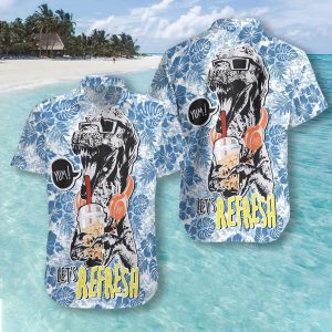 Refreshing With Boba Dinosaur Hawaiian Shirt | For Men &amp; Women | Adult |- For men and women - Fanshubus