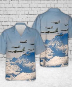 KC-135 of the 116th Air Refueling Squadron over Mount Rainier Washington Air National Guard Hawaiian Shirt