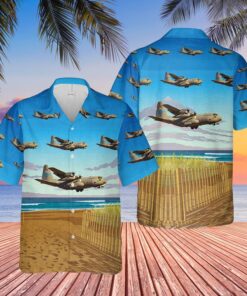 USAF Delaware Air National Guard 142d Airlift Squadron C-130H Hercules Hawaiian Shirt