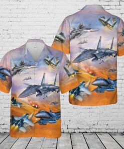 US Air Force McDonnell Douglas F-15 Eagle Hawaiian Shirt