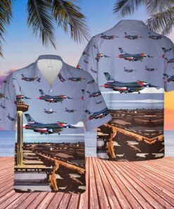 USAF Texas Air National Guard 182d Fighter Squadron F-16 Fighting Falcon Hawaiian Shirt