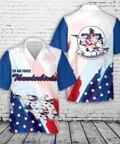 US Air Force Thunderbirds, Red White And Blue Hawaiian Shirt