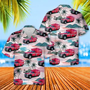 Ohio Monroe Township Fire Department Ambulance Hawaiian Shirt