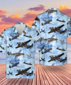 Us Airforce WW II Airplanes Hawaiian Shirt