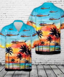 German Army Bell UH-1D Iroquois 73+08 Good Bye Huey Livery Hawaiian Shirt