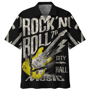 Rock Roll City Hall Music Guitar Hawaiian Shirt For Men Women- For men and women - Fanshubus