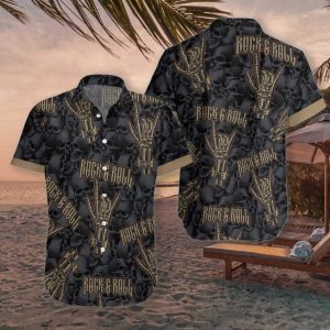 Rock Roll Vintage Hawaiian Shirt For Men Women- For men and women - Fanshubus