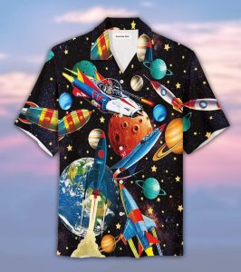 Rocket in the Space Hawaiian Shirts- For men and women - Fanshubus