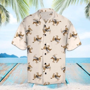 Rodeo Cowboy Threw Rope Hawaiian Shirt  -  Crazy Funny Hawaiian Shirt  -  Western Vintage Hawaiian Shirt .