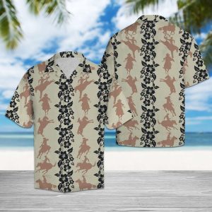Rodeo Pattern Khaki Unique Design Hawaiian Shirt For Men Women - For men and women - Fanshubus