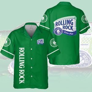 Rolling Rock All Over Print 3D Hawaiian Shirt- For men and women - Fanshubus