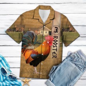 Rooster Beauty Tan Unique Design Hawaiian Shirt For Men Women- For men and women - Fanshubus