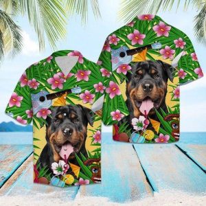 Rottweiler Summer Party Hawaiian Shirt | For Men &amp; Women | Adult |- For men and women - Fanshubus