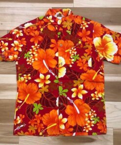 Royal 1960S Floral Orange Hawaiian Shirt