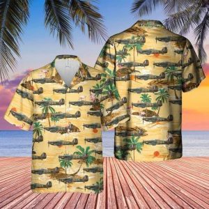 Royal Air Force Hawker Hurricane Mk2c Hawaiian Shirt- For men and women - Fanshubus