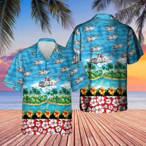 Royal Navy Merlin Colorful Amazing Hawaiian Shirt- For men and women - Fanshubus