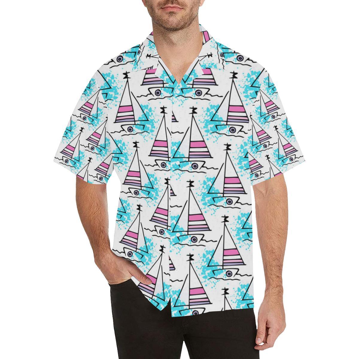 sailboat_pattern_mens_all_over_print_hawaiian_shirt_6024.jpg