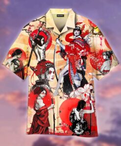 Samurai Girls Hawaiian Shirt For Men Women- For men and women - Fanshubus